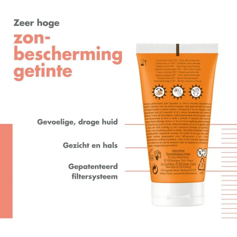 Avène Zonnebrand Crème Parfumvrij SPF 50+ 50 ML