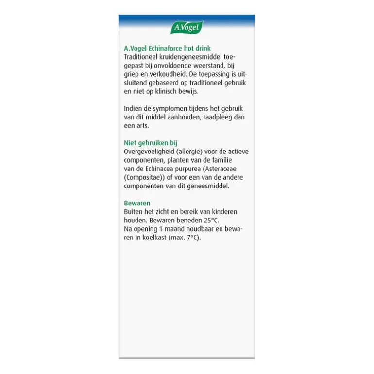 A.Vogel Echinaforce Hot Drink bij Griep en Verkoudheid Drank 100 ML