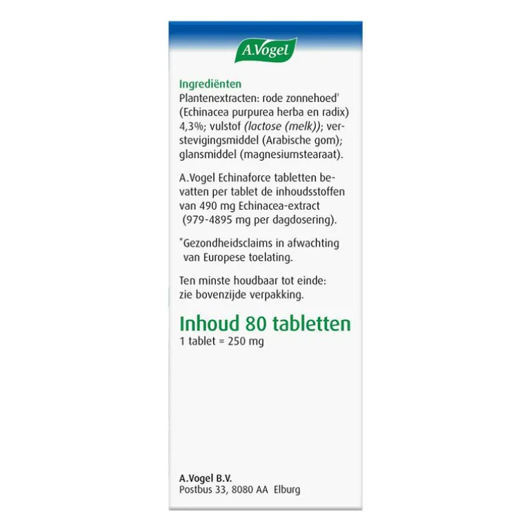 A.Vogel Echinaforce Weerstand1* Tabletten 80 stuks