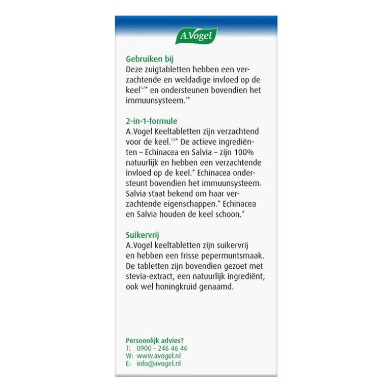 A.Vogel Keeltabletten Verzacht De Keel1,2* Zuigtabletten 20 stuks