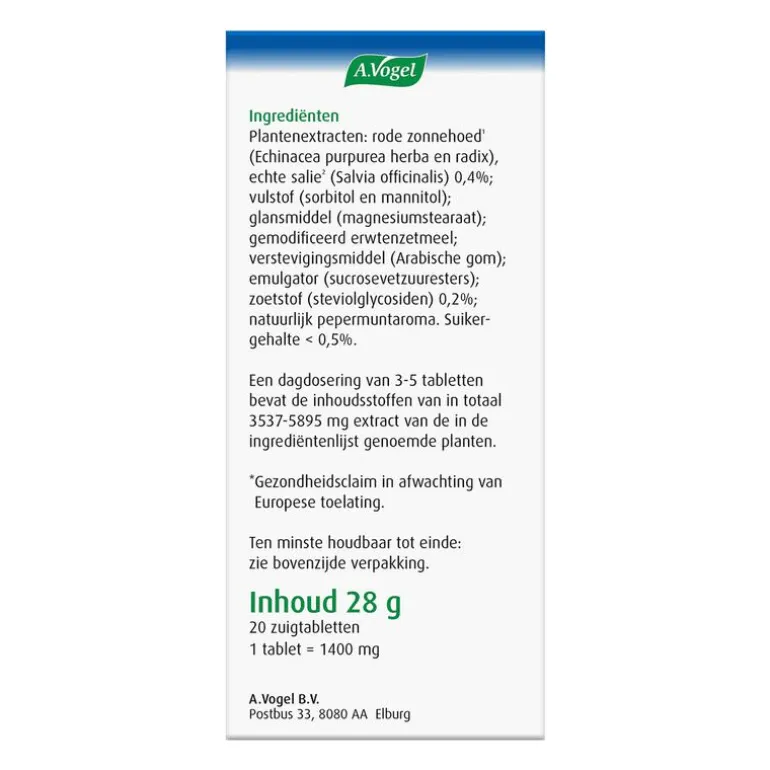 A.Vogel Keeltabletten Verzacht De Keel1,2* Zuigtabletten 20 stuks