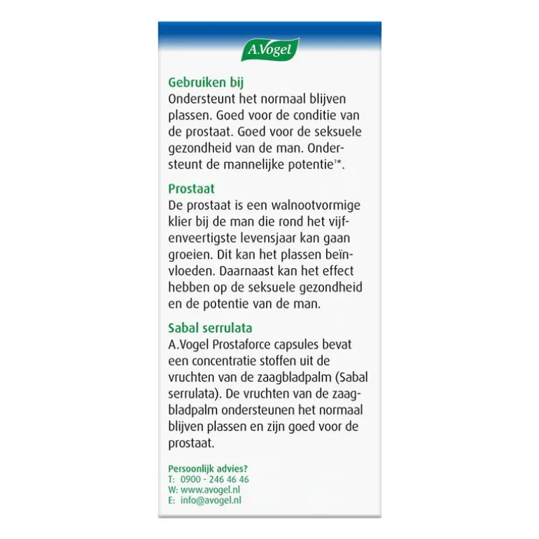 A.Vogel Prostaforce Helpt om Normaal te Blijven Plassen1* Capsules 90 stuks