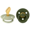 BIBS Anatomische Fopspeen Two Pack Natuurlijk Rubber Sage/Hunter Green Maat 2