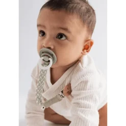 BIBS Anatomische Glow in the Dark Fopspeen 2 Pack Natuurlijk Rubber Sage/Rubber Maat 2