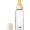 BIBS Babyfles 270 ML Ivory met Latex speen en opvouwbaar trechtertje