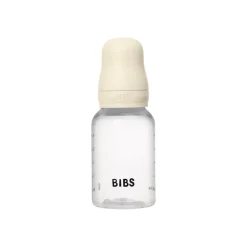 BIBS Babyfles 150 ML Ivory met Latex speen en opvouwbaar trechtertje