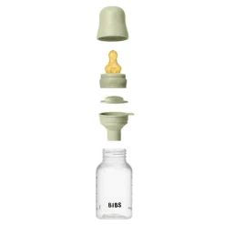 BIBS Babyfles 150 ML Sage met Latex speen en opvouwbaar trechtertje