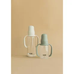 BIBS Babyfles 150 ML Sage met Latex speen en opvouwbaar trechtertje