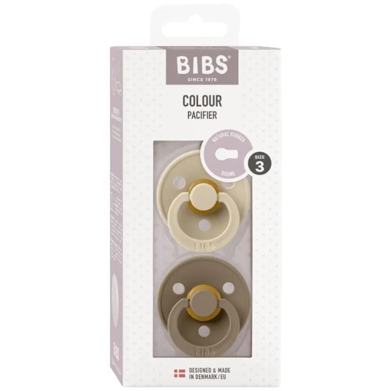 BIBS Fopspeen Two Pack Natuurlijk Rubber Vanilla/Dark Oak Maat 3