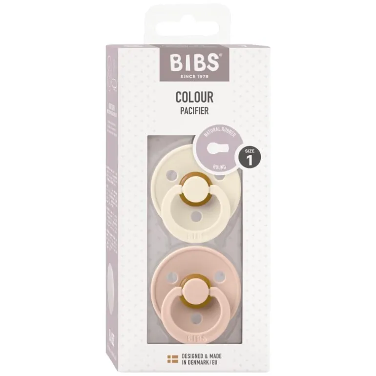 BIBS Fopspeen Two Pack Natuurlijk Rubber Ivory/Blush Maat 1