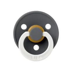 BIBS Glow in the dark Fopspeen Two Pack Natuurlijk Rubber Iron/Baby Blue Maat 2