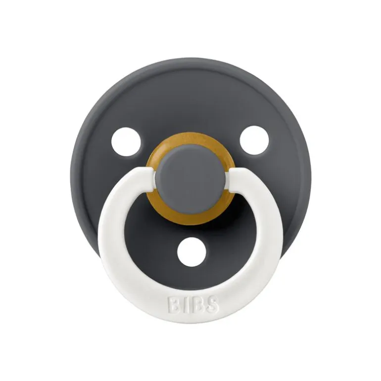 BIBS Glow in the dark Fopspeen Two Pack Natuurlijk Rubber Iron/Baby Blue Maat 2