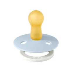 BIBS Glow in the dark Fopspeen Two Pack Natuurlijk Rubber Iron/Baby Blue Maat 2
