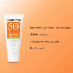 Biodermal Matterend Zonnefluïde Gezicht SPF50+ 40 ML