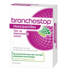 Bronchostop Hoestpastilles bij Vastzittende Hoest of Keelpijn 20 Stuks