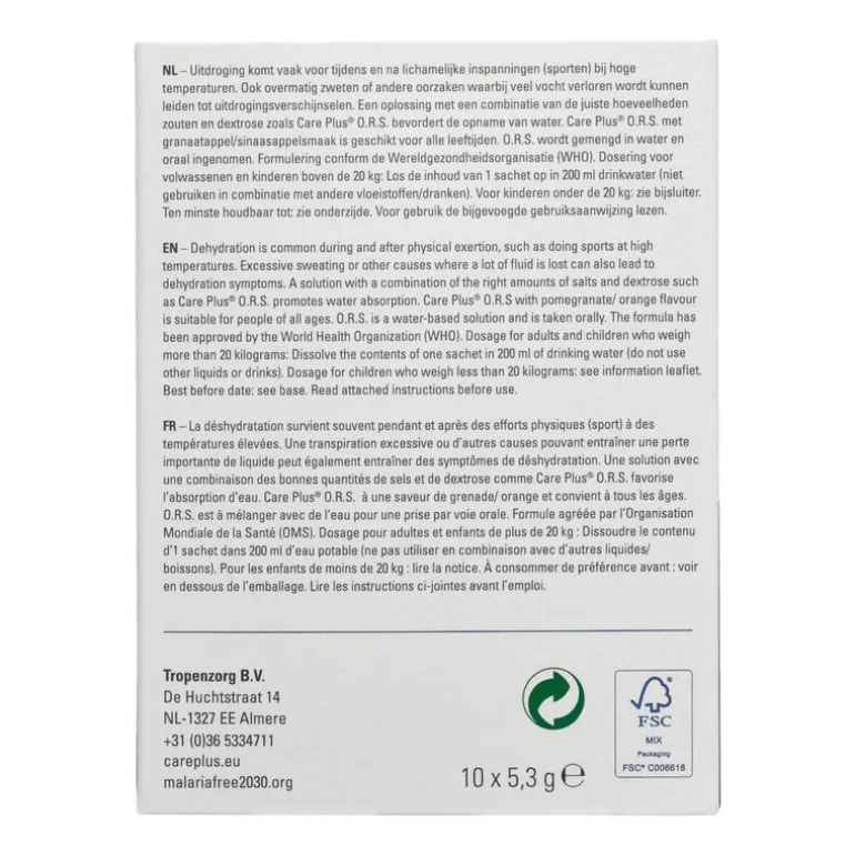 Care Plus O.R.S Sachets Framboos 10 stuks