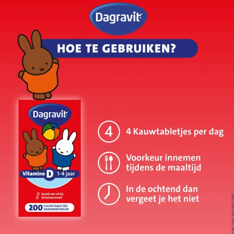 Dagravit Kids Vitamine D 200 kauwtabletten