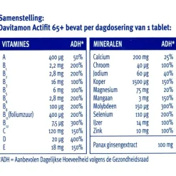 Davitamon Actifit 65+ Multivitamine 70 Stuks