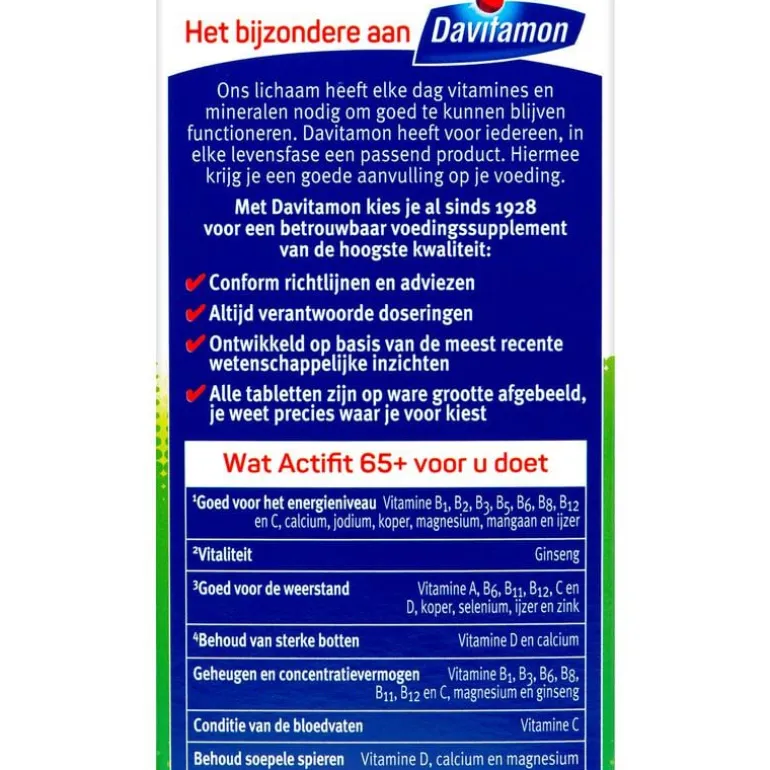 Davitamon Actifit 65+ Multivitamine 70 Stuks