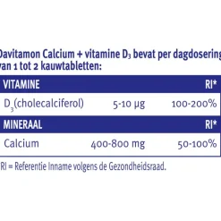 Davitamon Calcium met Vitamine D Kauwtabletten Mint