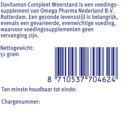 Davitamon Compleet Weerstand Met Vitamine C & D 100 Stuks