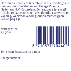 Davitamon Compleet Weerstand Vitamine C&D Bosvruchten 60 kauwtabl