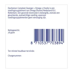 Davitamon Compleet Zwanger + Omega-3 Visolie 60 Stuks