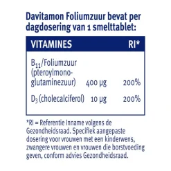 Davitamon Foliumzuur met vitamine D - Zwanger