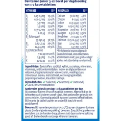 Davitamon Junior 3+ Multivitamine Kinderen Frambozensmaak 120 Kauwvitamines