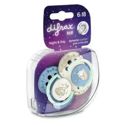 Difrax Dynamic Fopspeen 6-18M Night&Day Boy