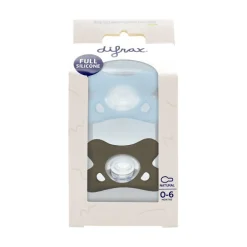 Difrax Fopspeen Natural 0-6 Maanden Lichtblauw/Beige BPA-vrij