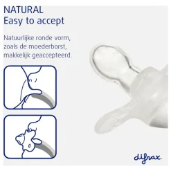 Difrax Fopspeen Natural 18 Maanden Donkergrijs BPA-vrij