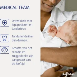 Difrax Fopspeen Natural 18 Maanden Donkergrijs BPA-vrij