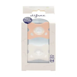 Difrax Fopspeen Natural Siliconen Blossom/Wit 0-6 Maanden