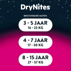DryNites Frozen Luierbroekjes Meisjes 4 Tot 7 Jaar (17 - 30 kg) 10 stuks
