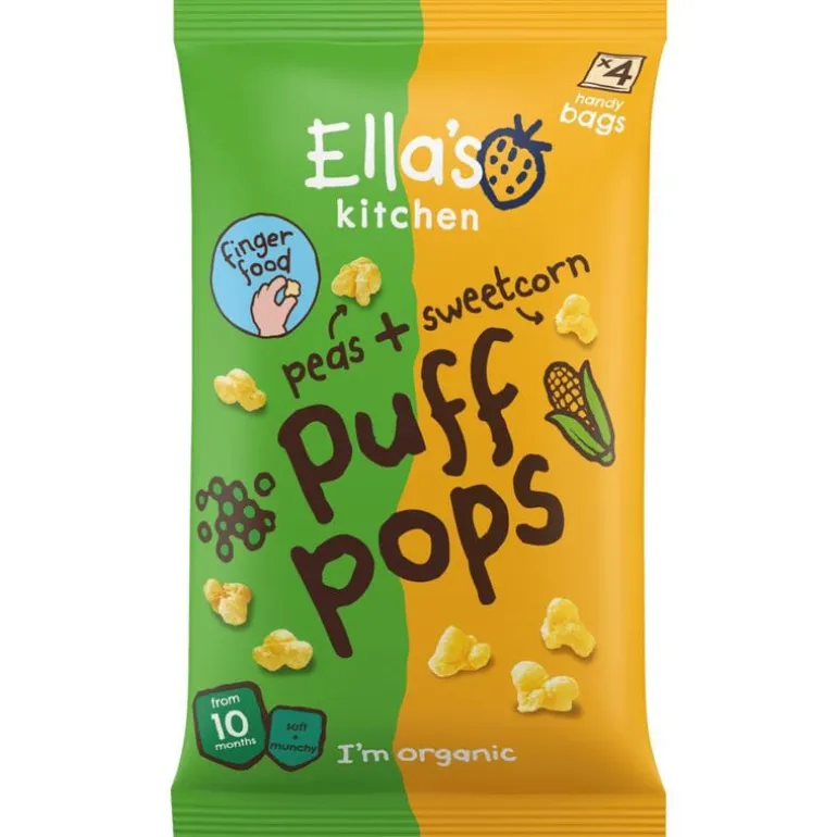 Ella's Kitchen Bio Puff Pops Erwt Maïs Snack Bio 10+ Maanden