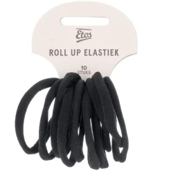 Etos Elastieken Roll Up Small Zwart 10St