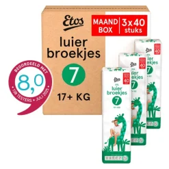 Etos Luierbroekjes XXL Maat 7 17+ kg Maandbox 120 stuks