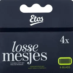 Etos Scheermes Man Navul 6 Blads Zwart 4 stuks