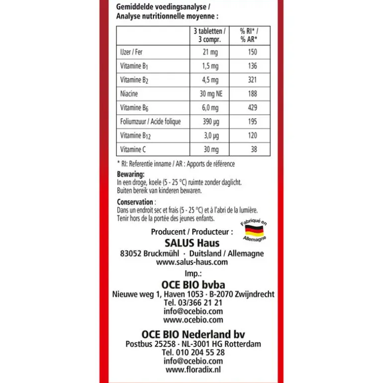 Floradix salus Ijzer 147 Tabletten