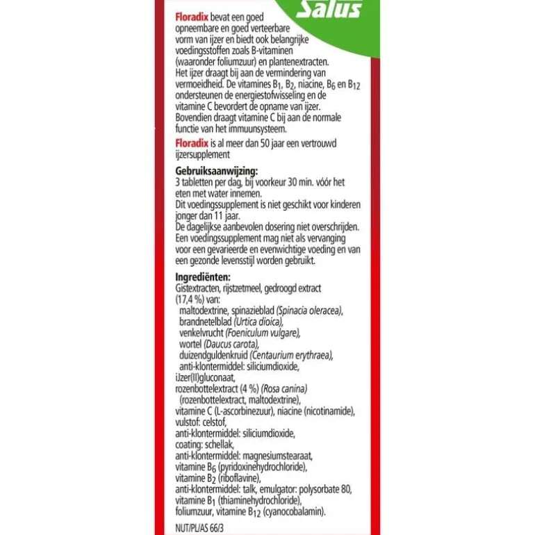 Floradix salus Ijzer 147 Tabletten