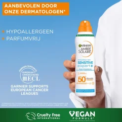 Garnier Ambre Solaire Sensitive Expert Hypoallergene Zonnebrand Mist SPF50 150 ML