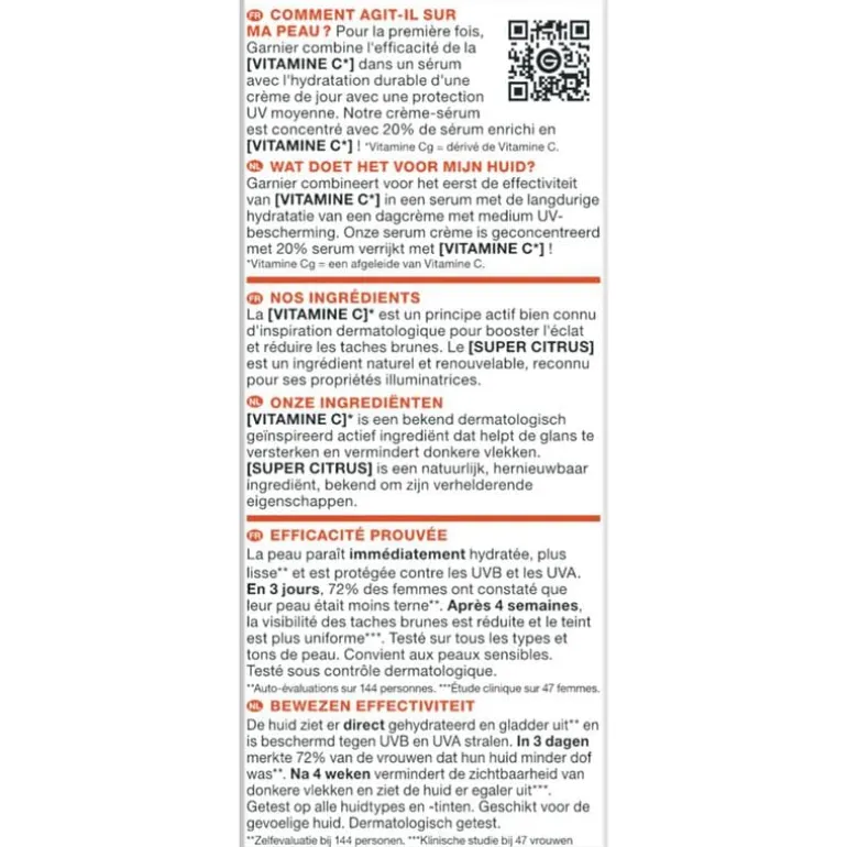 Garnier SkinActive Serum Cream Vitamine C SPF 25 50 ML