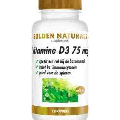 Golden Naturals Vitamine D3 75 mcg Softgel Capsules 120 stuks