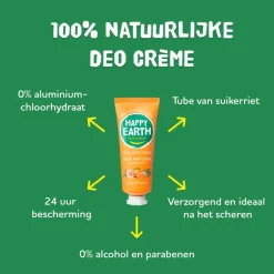 Happy Earth 100% Natuurlijke Rose Petitgrain Deodorant Crème 40 ML