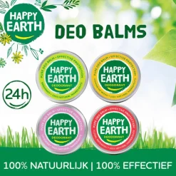 Happy Earth 100% Natuurlijke Bergamot Deodorant Balm 45 gram