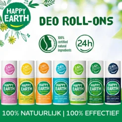 Happy Earth 100% Natuurlijke Unscented Deodorant Roller 75 ML
