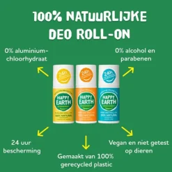 Happy Earth 100% Natuurlijke Men Protect Deodorant Roller 75 ML