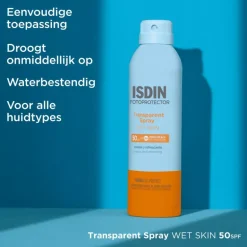 ISDIN Transparent Zonnebrand Spray Wet Skin SPF50 250 ML