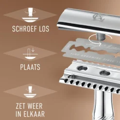 King C. Gillette Double Edge Safety Scheersysteem Met 5 Navulmesjes